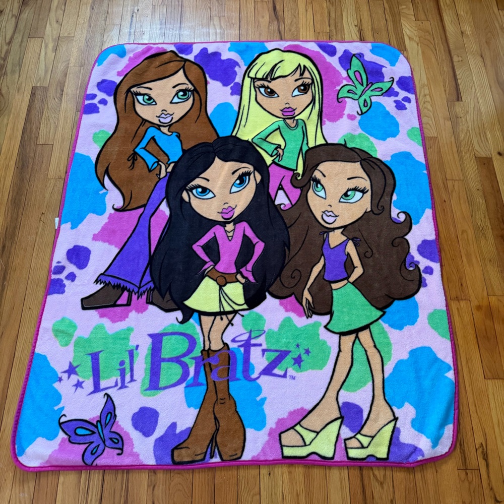Vintage Lil' Bratz Fleece Throw Blanket Y2K 2000s The Northwest Company